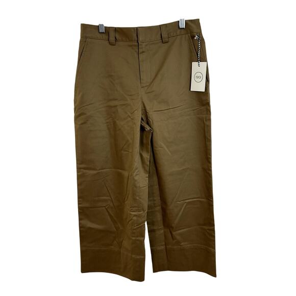 1901 Wide Leg Cropped Dress Pant Trouser Womens Size 8 Petite Tan Tiger NWT - Picture 1 of 6